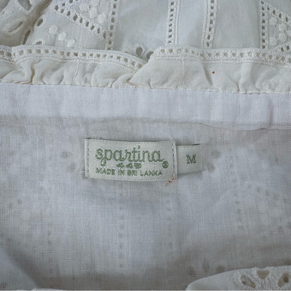 Spartina 449 Taralynn Eyelet Cream Top - Picture 3 of 10
